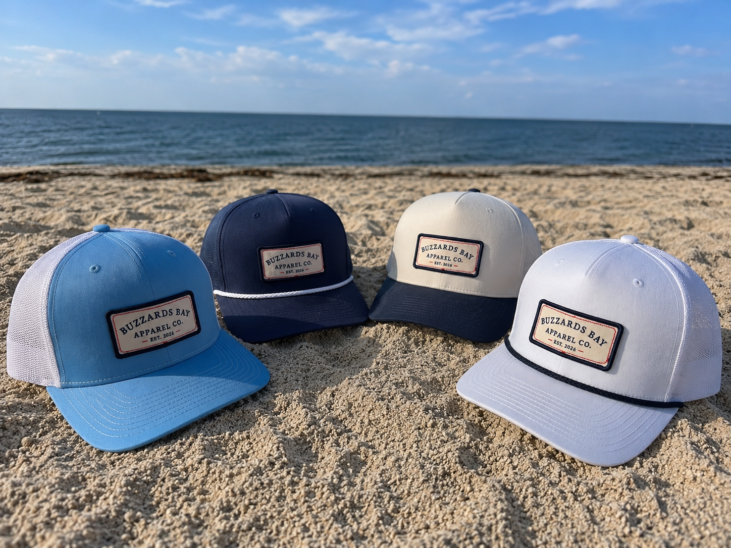 Four New Hats. Inspired by the one and only Buzzards Bay.